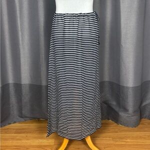J. Crew Navy and White Striped Maxi Skirt Beach Coverup XL